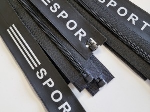 Juodos spalvos užtrauktukas "Sport" 60 cm. Nr. 15